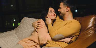Couple spending fun and romantic evening with partner. 