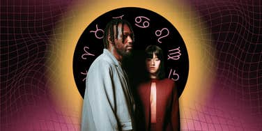 couple with zodiac signs and eclipse