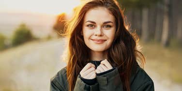 Kind woman smiling.