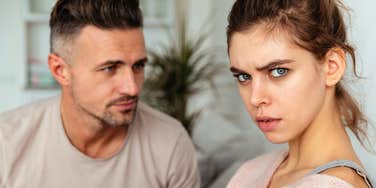 Narcissist trying to smooth talk woman out of her feelings.