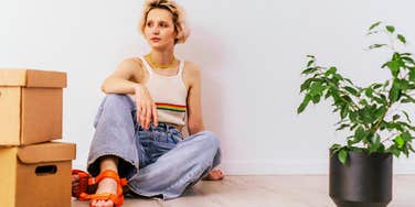 Resilient woman getting over a breakup