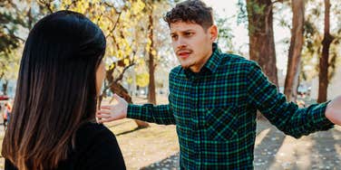 Wife confronting husband 