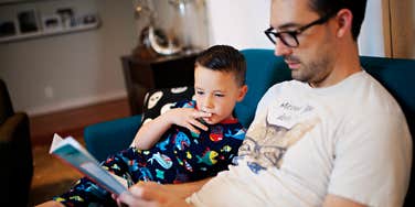 Recovering perfectionist with his child.