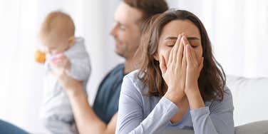 Woman realizes she needs to stay married because she has kids.