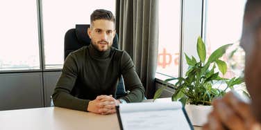 Man in a job interview.