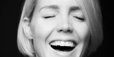 Charming woman uses charisma.