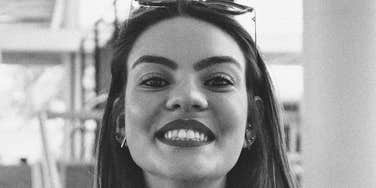 Womans teeth turn yellow.