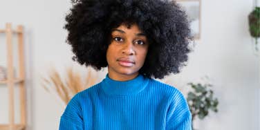 Confident woman looking directly at the camera. 