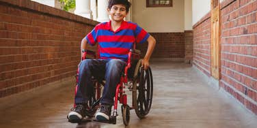 young boy in wheelchair who felt excited after seeing Target ad