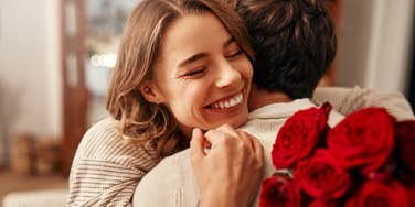 woman hugging a man who provides, not pretends
