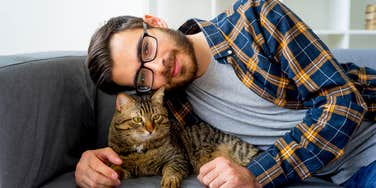 cat and his owner