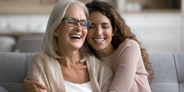 woman with loving mom