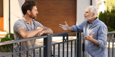 Man complaining about neighbors barking dogs