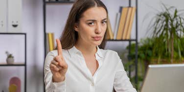 professional businesswoman scolding