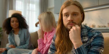 introverted man feeling anxious in social setting