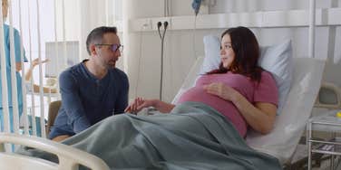 Dad who brought a toy into the labor and delivery room