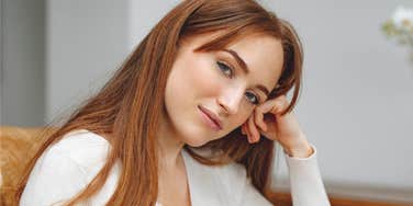 intelligent woman thinking about her education