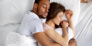 couple falls asleep cuddling has a better relationship
