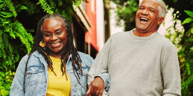 Couple experiencing lifelong marital happiness. 