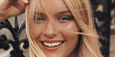 Woman's smile says something about her.