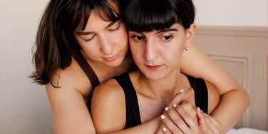 Friend supporting someone who doesn't know how to love themselves. 