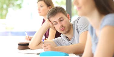 student who doesn't care because he doesn't plan to go to college