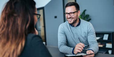 recruiter interviewing job candidate