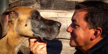 man who looks like his dog