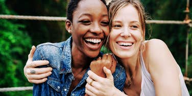 Two women friends who genuinely care. 