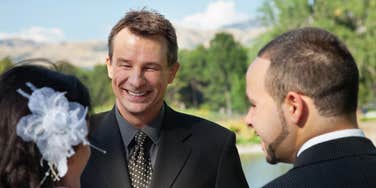 officiant reading bride and groom's private letters to the entire wedding 