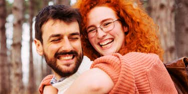 Old fashioned deeply happy couple.