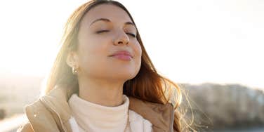 woman filled with hope