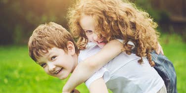 sister making her brother happy