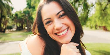 Happy successful woman. 