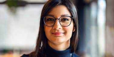 intelligent professional woman politely avoiding work