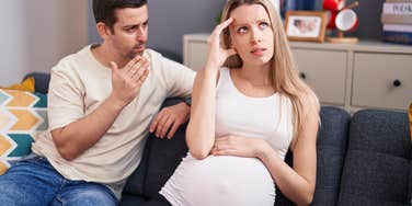 pregnant wife arguing with her husband