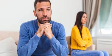man who has lost interest in his stay at home wife turned away from her