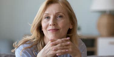 smiling older woman enjoying aging