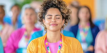 woman meditating