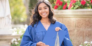 homeschooled student walking in public school graduation ceremony
