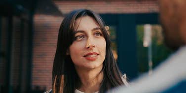 woman involved in boring conversation