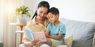 parent reading to their kid