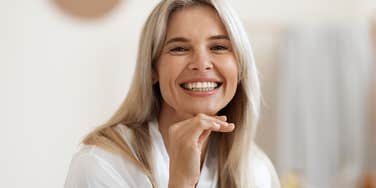 middle aged gen X woman smiling