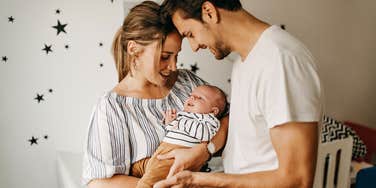 couple with new baby