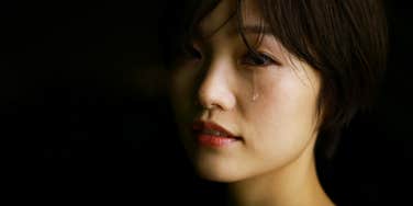 Woman who cries easily is protected by the universe