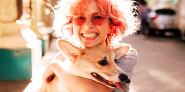 Woman whose animal loves her back.