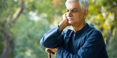 distraught elderly man