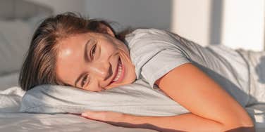 frugal woman waking up to start her morning routine