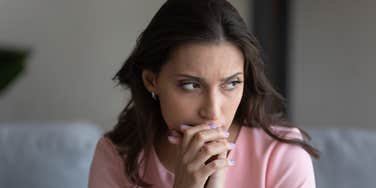 Woman looks stressed