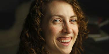 Woman's healthy brain regulates emotions.
